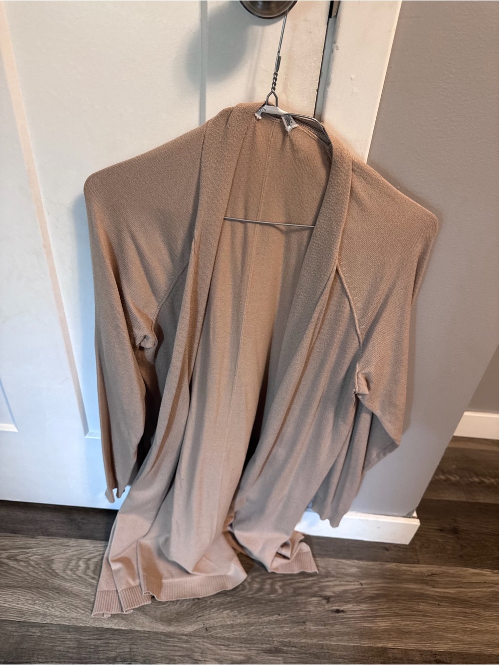 Madison Light Tan Knit Open Cardigan